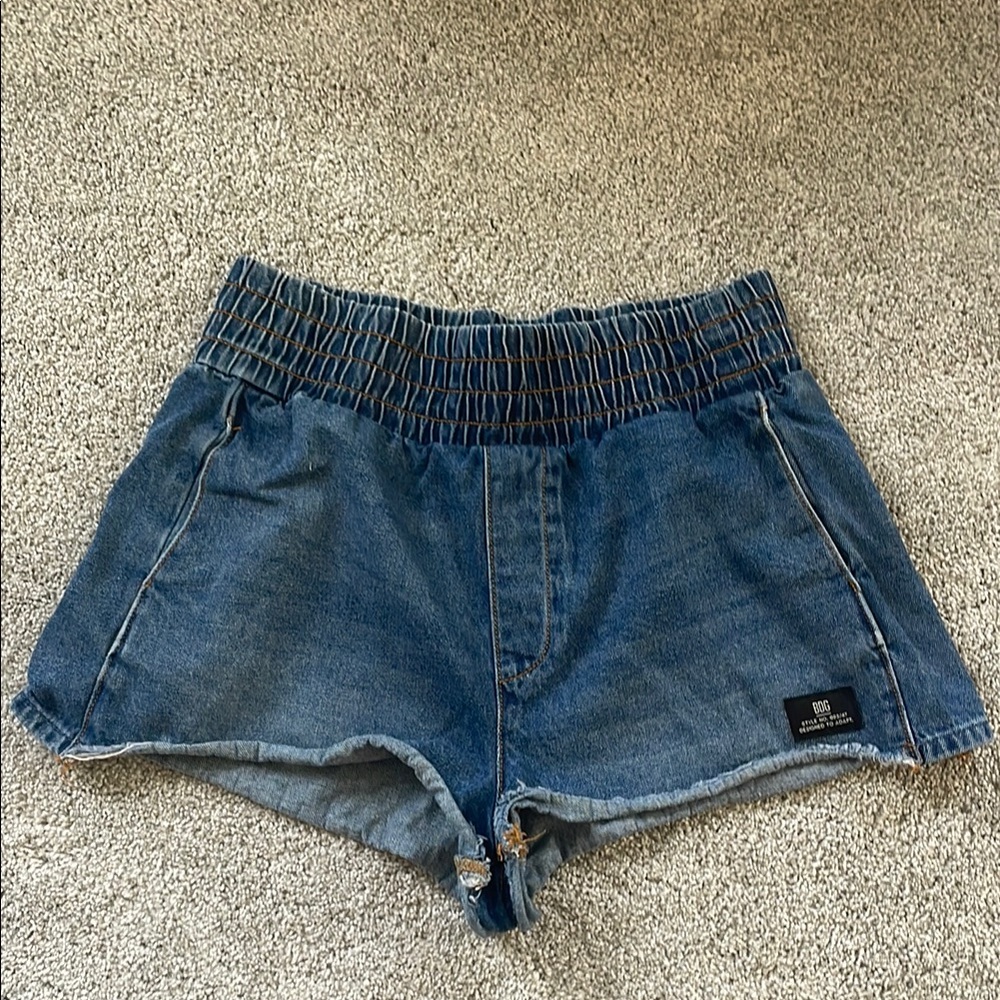Urban Outfitters Blue Jean Shorts Elastic Waist
